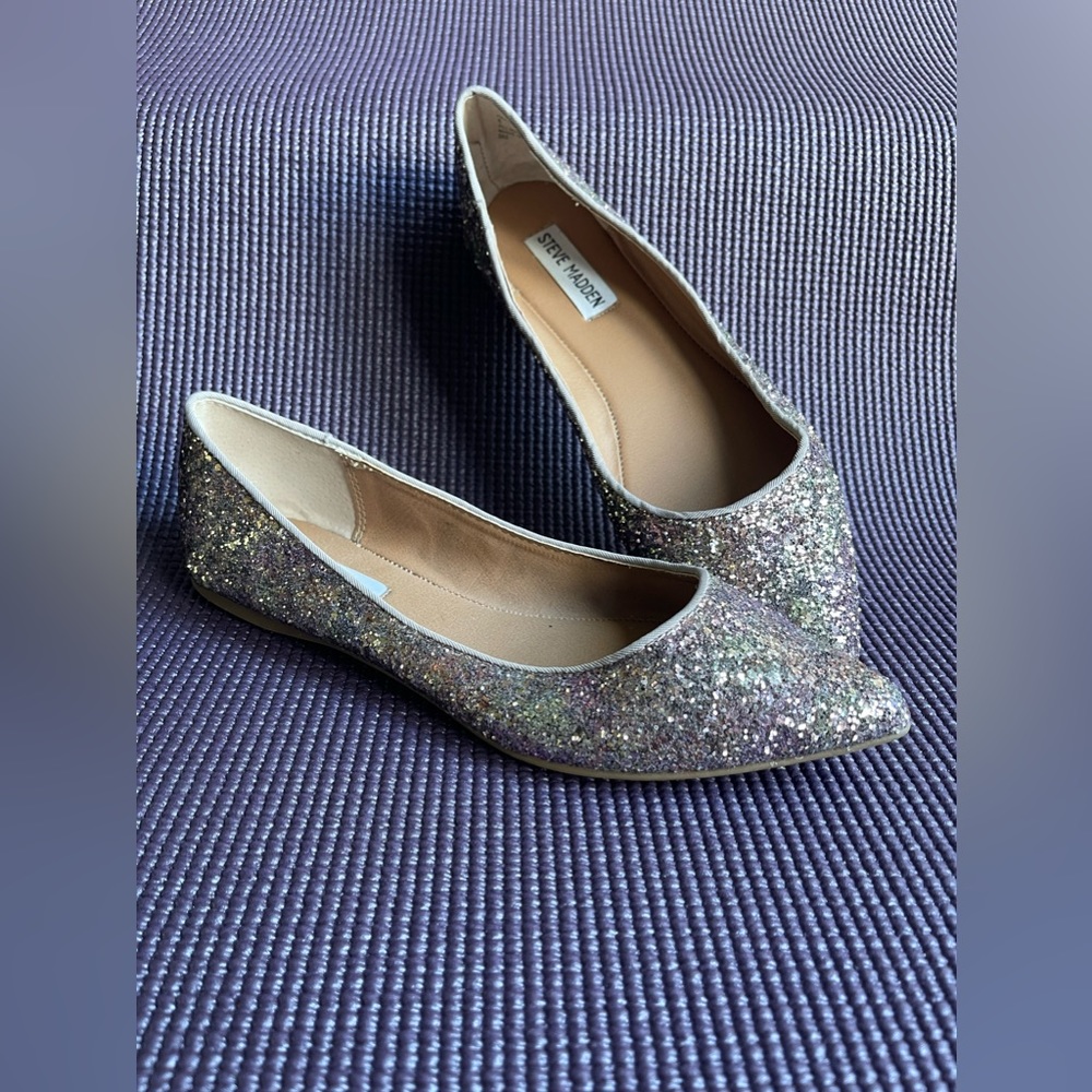 Steve Madden-sparkle flats